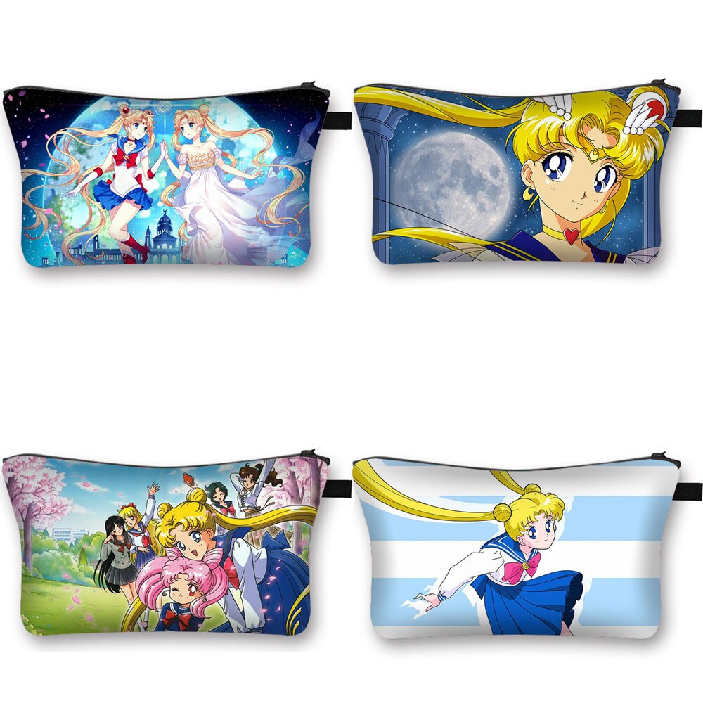 Anime sød kosmetiktaske kvinder makeuptasker piger kosmetiketui til make-up damer rejsearrangører taske makeup boks