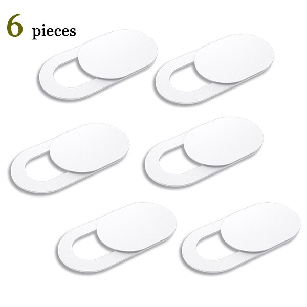 WebCam Cover Shutter Magnet Slider Universal Antispy Camera Cover For Web Laptop iPad PC Macbook Tablet lenses Privacy Sticker: 6pcs White Oval