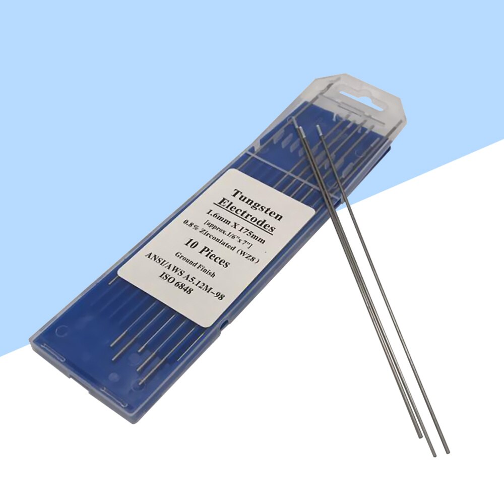10 uds/1 bolsa TIG electrodos de tungsteno de soldadura 0.8% zirconiado WZ8 electrodos de tungsteno varillas de soldadura (1,0 MM x 150MM): Silver 4