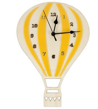 Relojes de pared de madera grandes y silenciosos de estilo nórdico, reloj de pared Digital sin tictac para el hogar, guardería, desván, accesorios de decoración de guardería: yellow