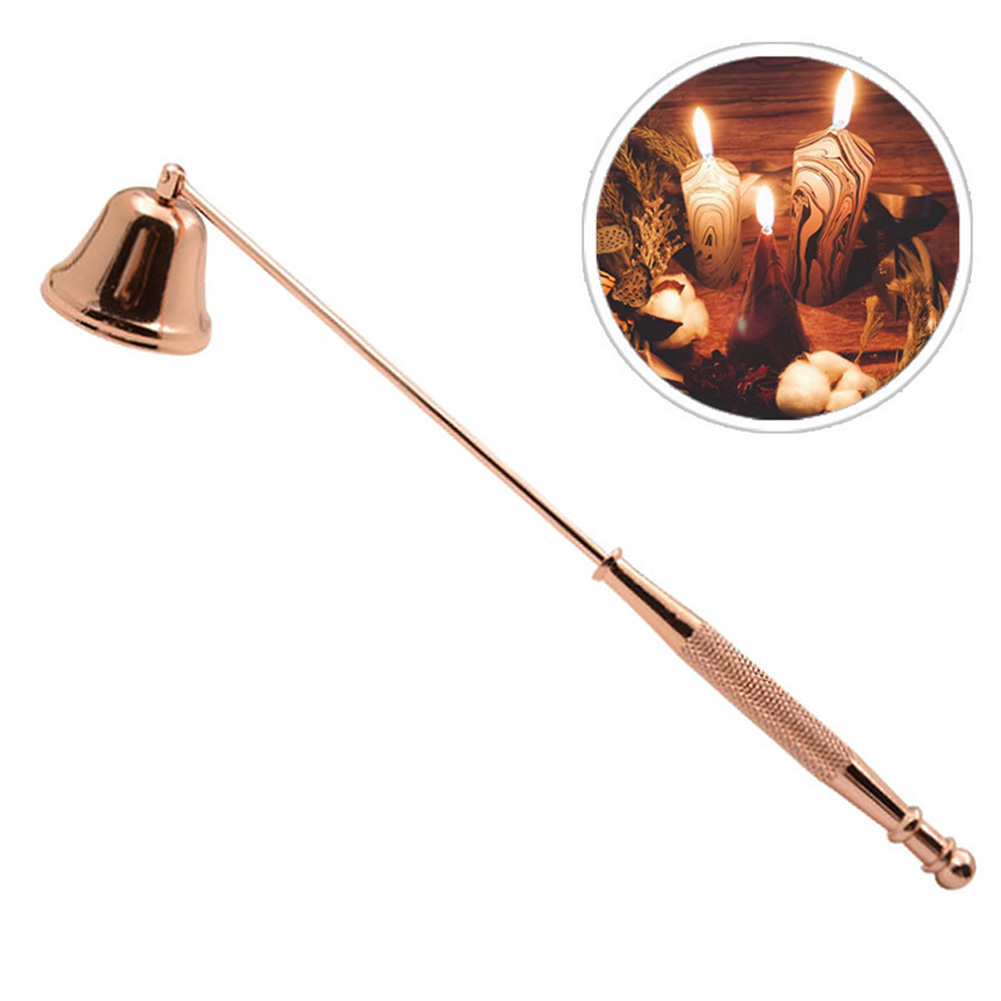 Allume-bougies en acier inoxydable, Vintage, éteindre en toute sécurité, couverture de Banquet, outil de décoration en forme de cloche, longue poignée pour la maison