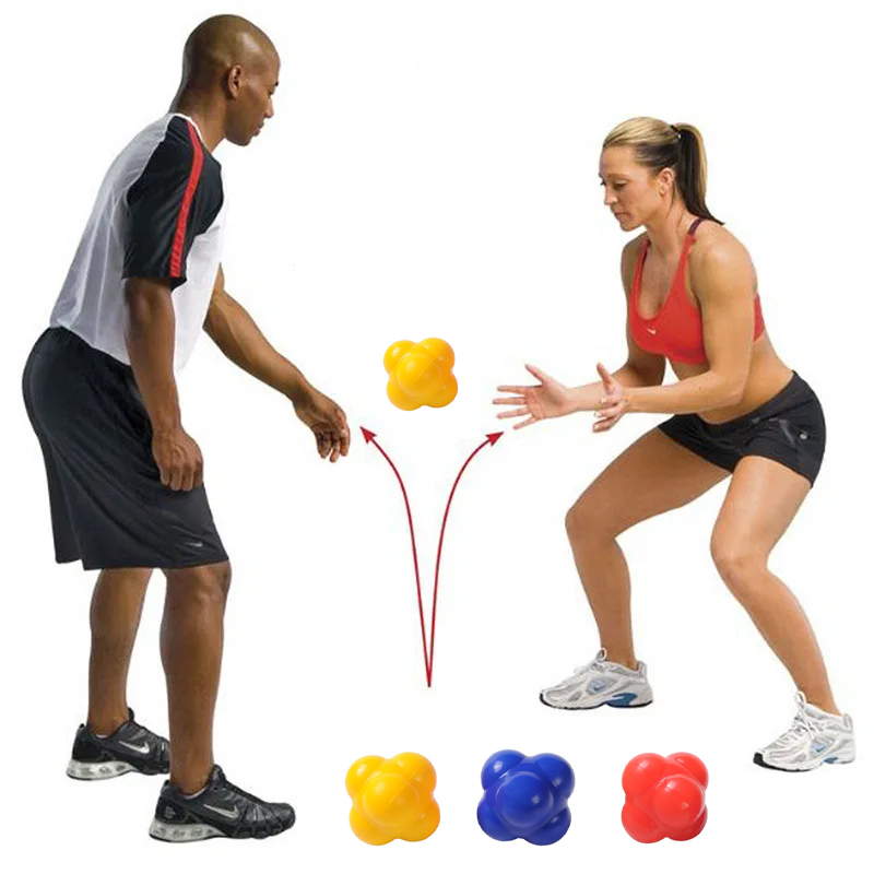 68mm hexagonala reaktionsbollar i silikon, smidighets- och koordinationsboll, reflexövning, fitnessboll, lämplig för barn och vuxna