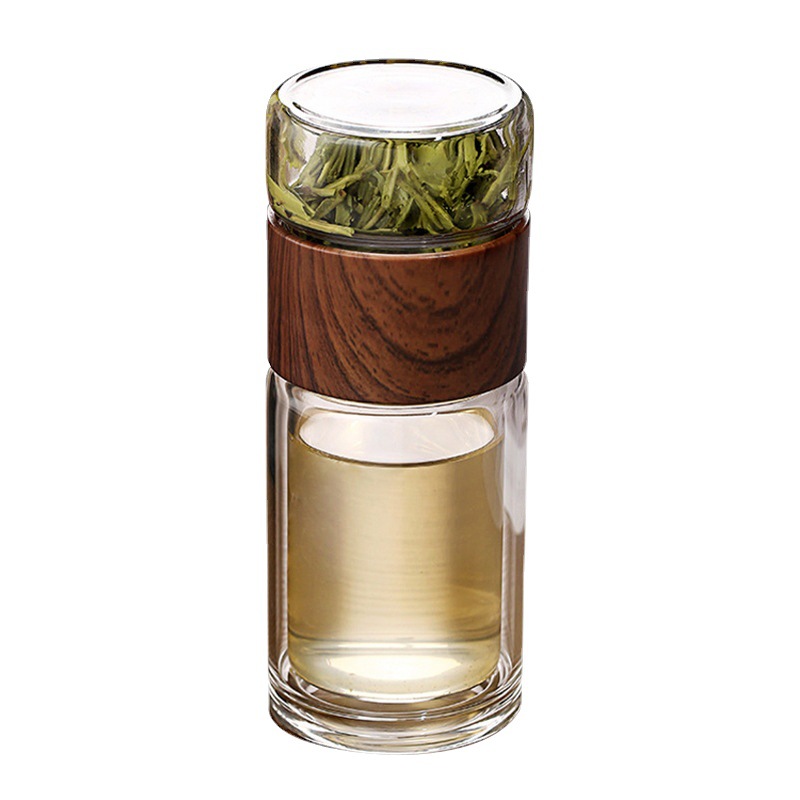 Dobbelt glas vandflaske med etui te drikke flaske infuser tumbler drikkevare vandflaske miljøvenlig