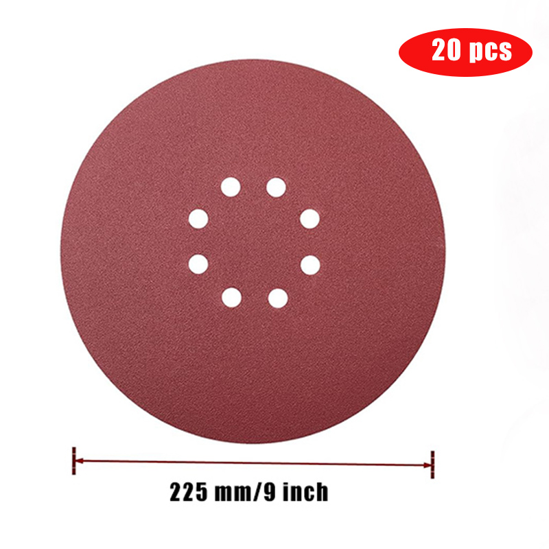 225 mm 9 Zoll 8 Loch Wandschleifer Schleifpapier Holzbearbeitung Metall Schleifscheibe Schleifpolierwerkzeug 40-2000 Körnung Schleifscheiben: Orange / 2500