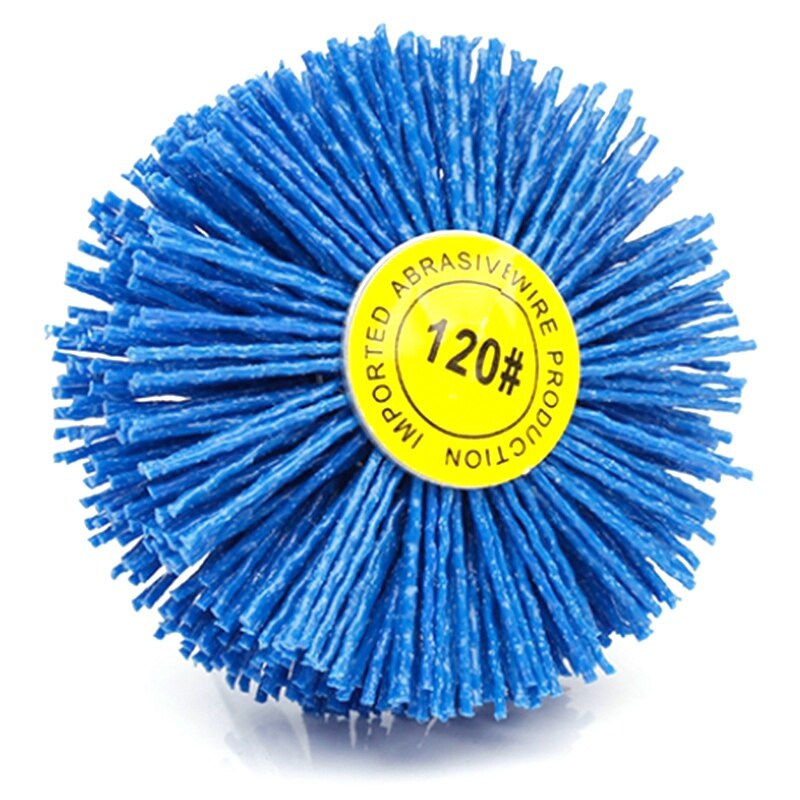 Perceuse en fil abrasif 80x30x6Mm, 4 pièces, meule, poils de Nylon, brosse de polissage pour meubles en bois, finition acajou