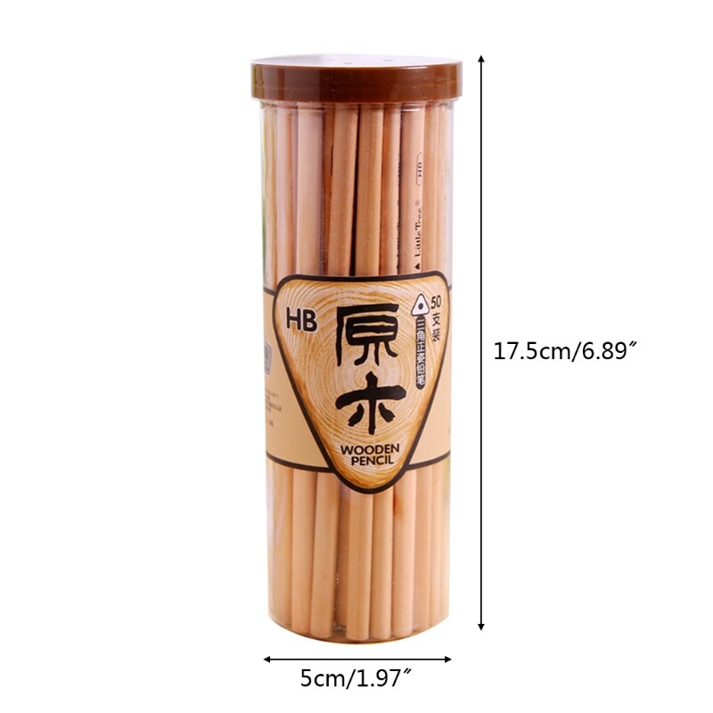 50pcs Eco-friendly Natural Wood HB Pencil Non-toxic Drawing Writing Art Pencils Stationery Office School Supplies