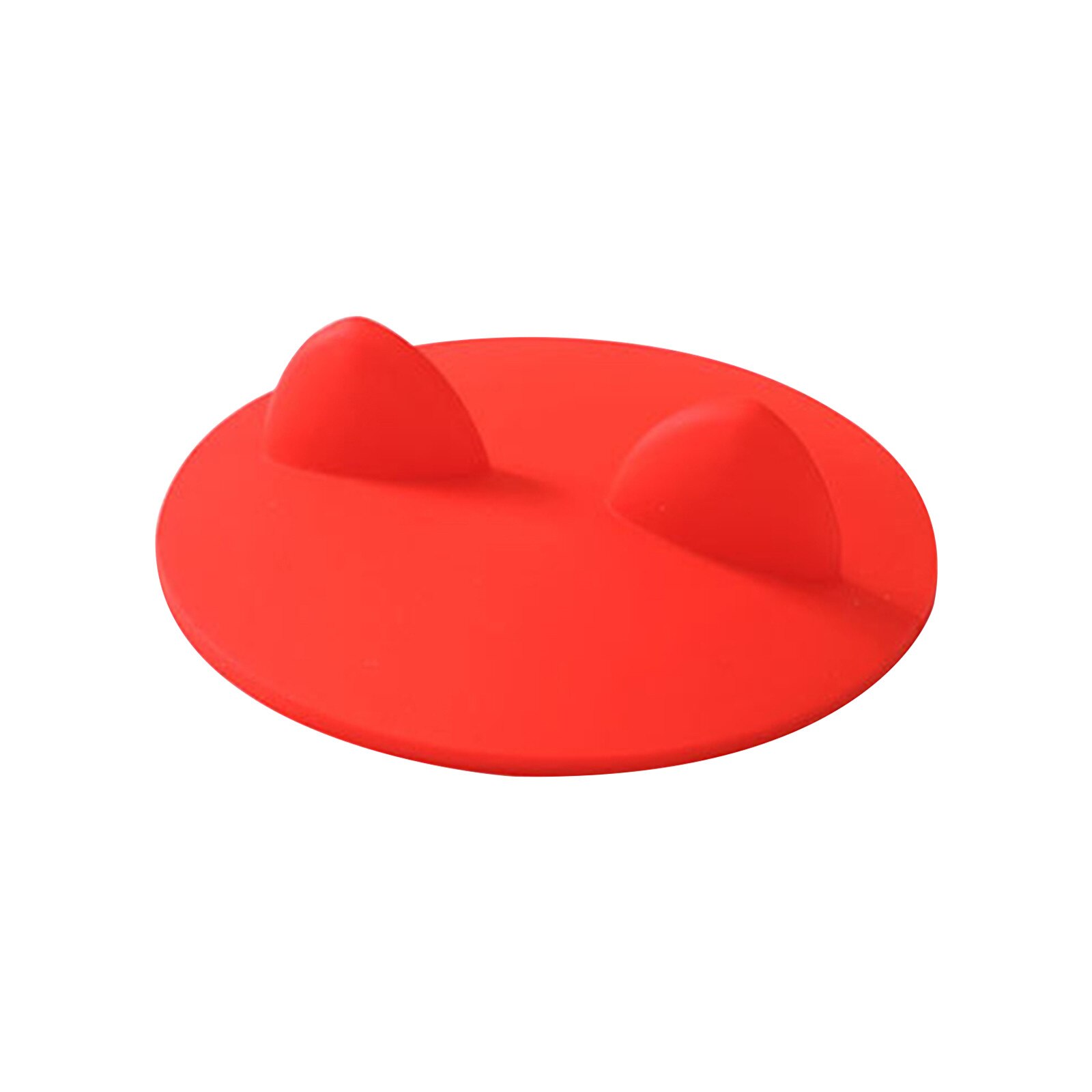 25# Cat Ears Cup Lids Dust Reusable Silicone Cover Heat Resistant Cup Thermal Insulation Cover Tea Cup Caps Cup Accessories: Red 