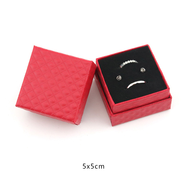 Platz Schmuck Box Hochzeit Engagement Ring Box Für Ohrringe Schmuck Display Box Halter Schwarz Rot Weiß Navy: 2
