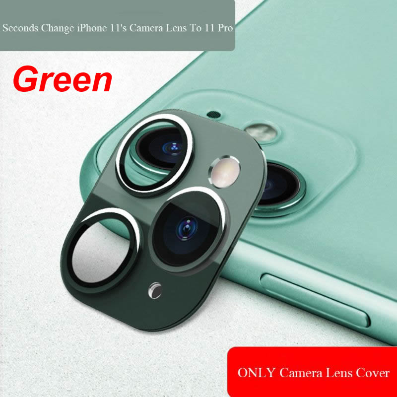 Lente adesivo modificado câmera capa liga de titânio para iphone 11 segundos mudança para iphone 11 pro: green