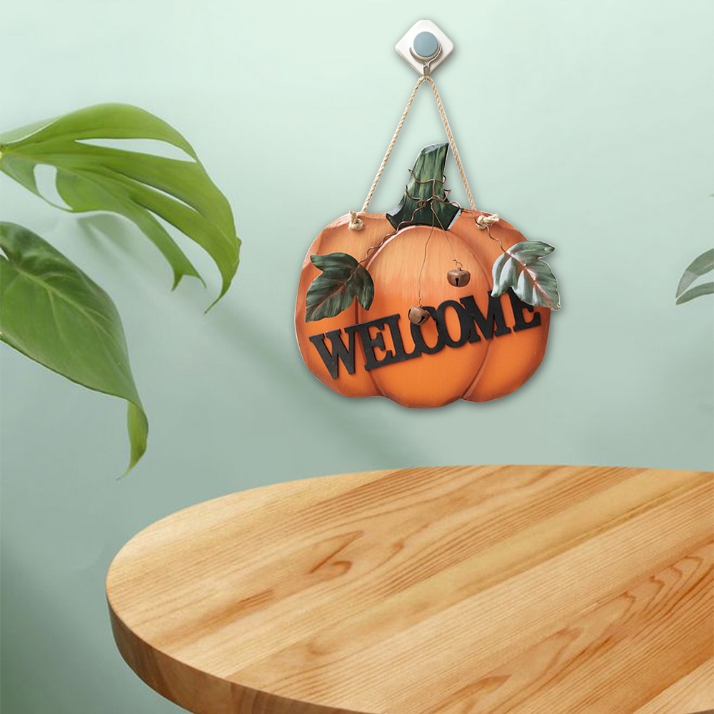 Wanddecoratie Houten Welkomstbord - Pompoen Rustiek Herfst Huis Sieraad