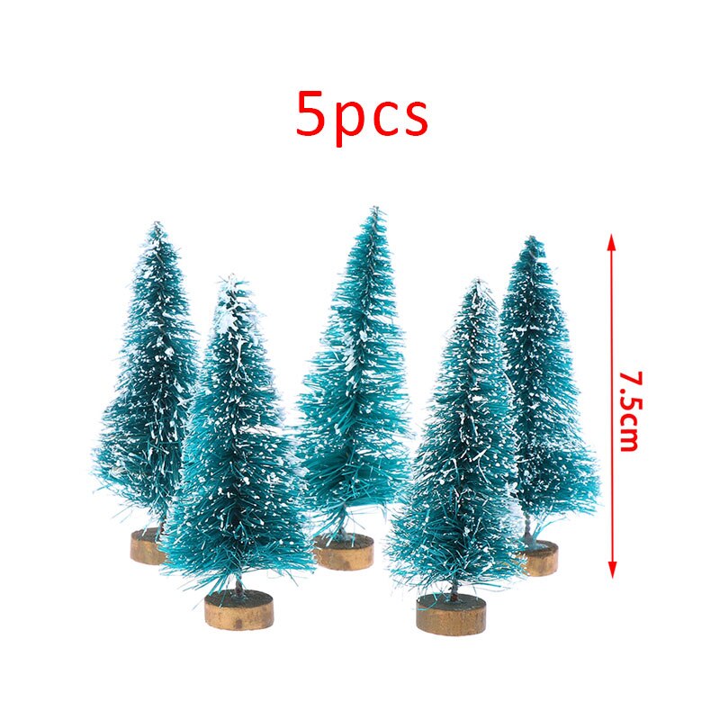1/3/5/10pcs DIY Christmas Tree Small Pine Tree Mini Trees Placed In The Desktop Home Decor Christmas Dollhouse Decor Kids: 5pcs
