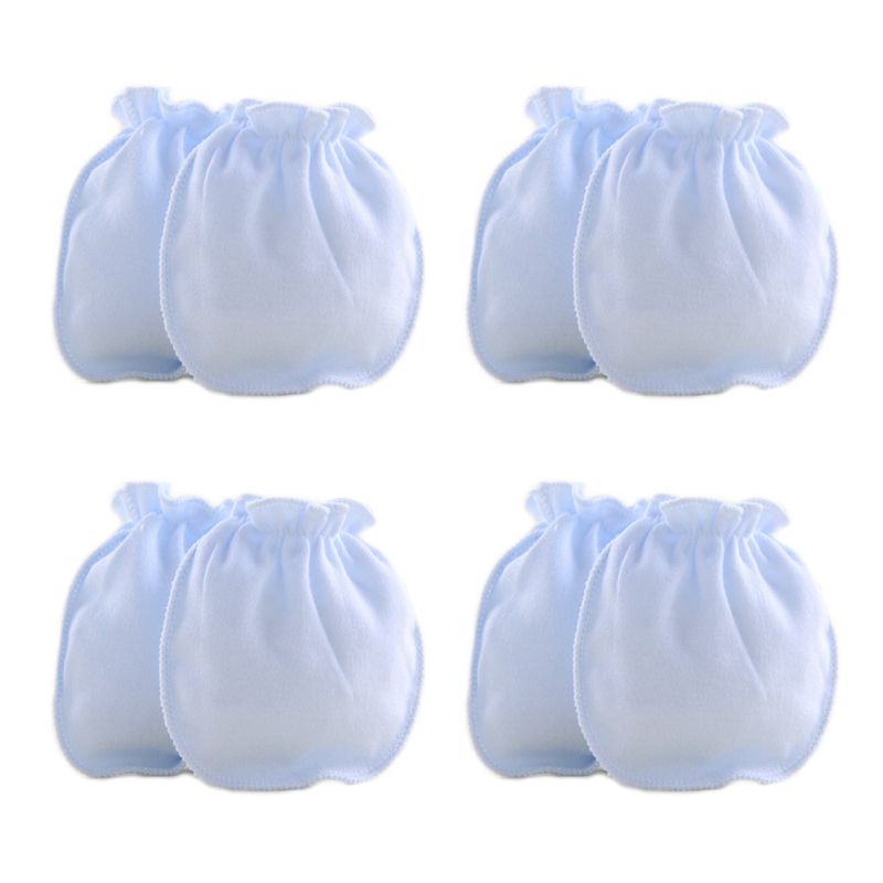 4 Pairs Newborn Baby Anti Scratch Gloves Infant Protecting Anti-grasping Mittens 95AE: BL