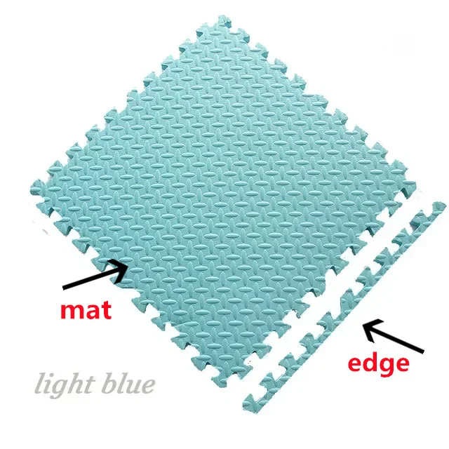4Pcs Verdikking Mat Voor Kids Kinderen Schuim Vloer Kinderen Stiksels Kruipen Klimmen Thuis Slaapkamer Woonkamer Tatami Spelen mat: light blue