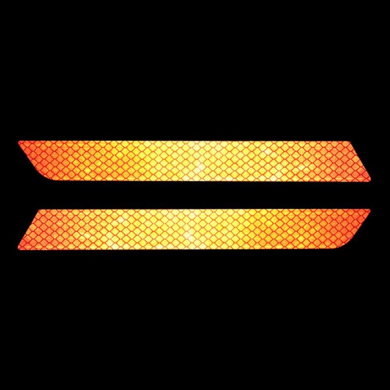 2PCS Car Bumper Reflective Stickers Car Reflective Stickers Car Door Wheel Eyebrow Sticker Decal Warning Mark