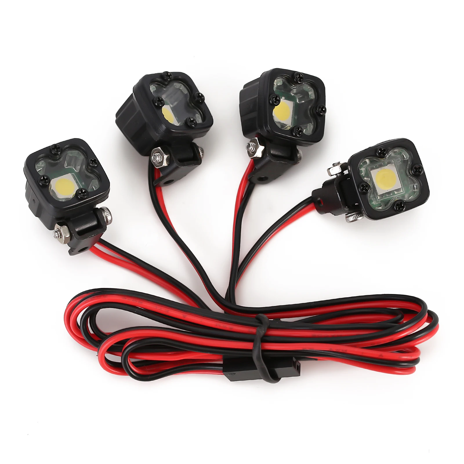 INJORA RC Car Bright LED Lights Headlight Spotlight for 1/10 RC Crawler Axial Traxxas TRX4 TRX6 SCX10 90046 Wraith Redcat Gen8: 4-Lights B