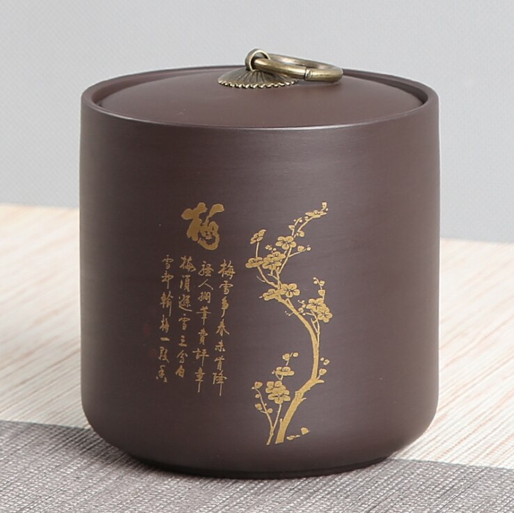 Airtight Canister Zisha Tea Box Kitchen Storage Bottles Jars Food Container Grains Tea Coffee Beans Grains Candy Jar Containers: Pattern 7