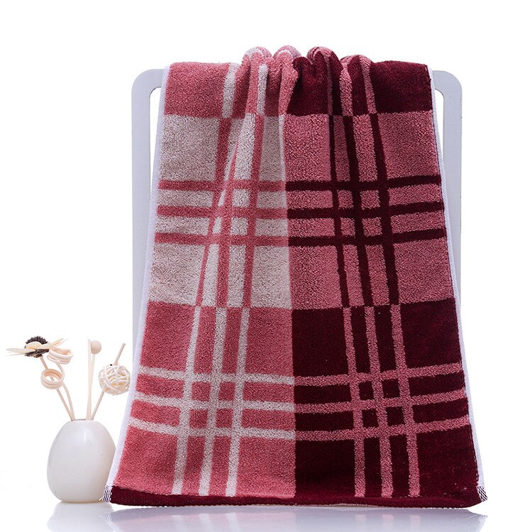 Toalla de rayas a cuadros de 35x75 cm, toallas 100% de algodón para la cara, toallas suaves y baratas, conjunto de 2 unids/set para el cabello de baño adulto, asciugamani