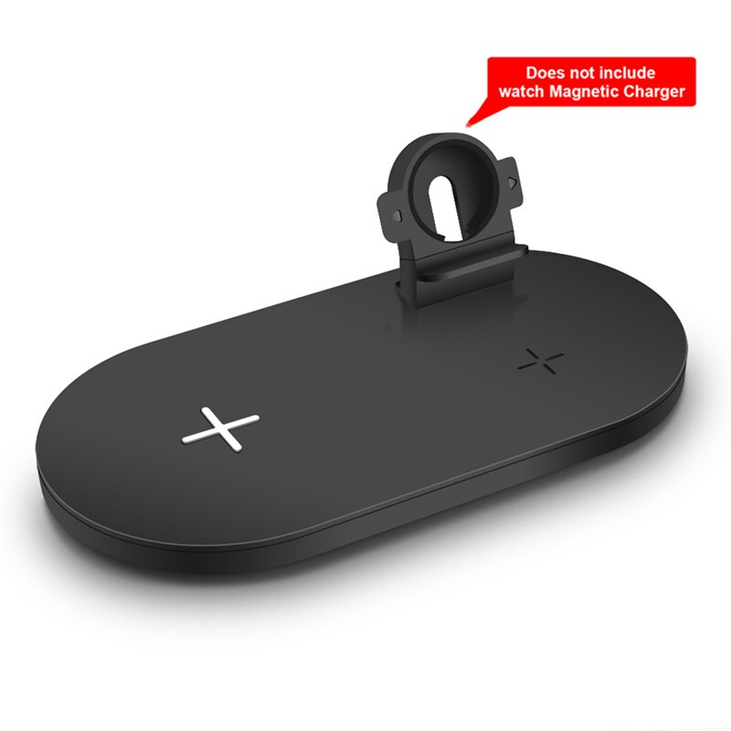 3 in 1 ladestation til apple watch airpods pro  qi 15w hurtig trådløs opladerstander til iphone 11 xs xr  x 8 samsung  s20 s10: 15w sorte