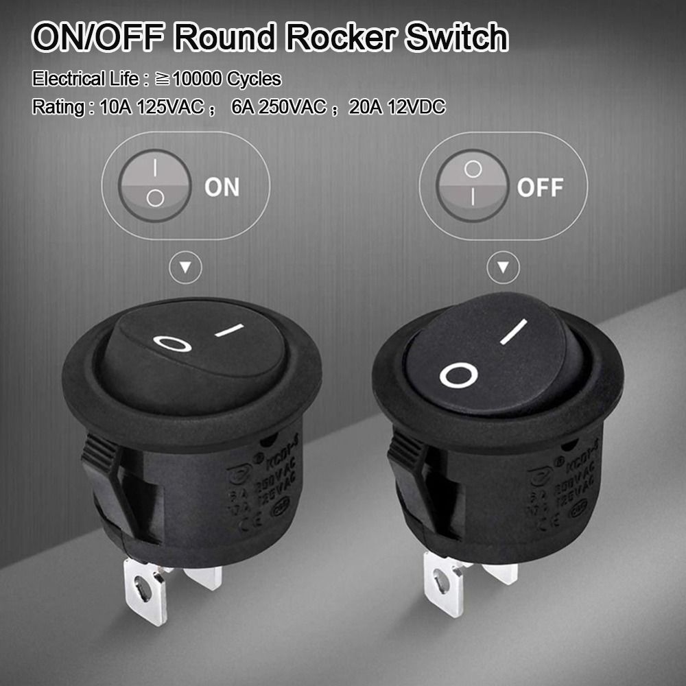 12V 24V Circular Switch 20MM Mini ON/OFF Switch Push Button Switch Toggle Switch Round Rocker Switch Auto Car