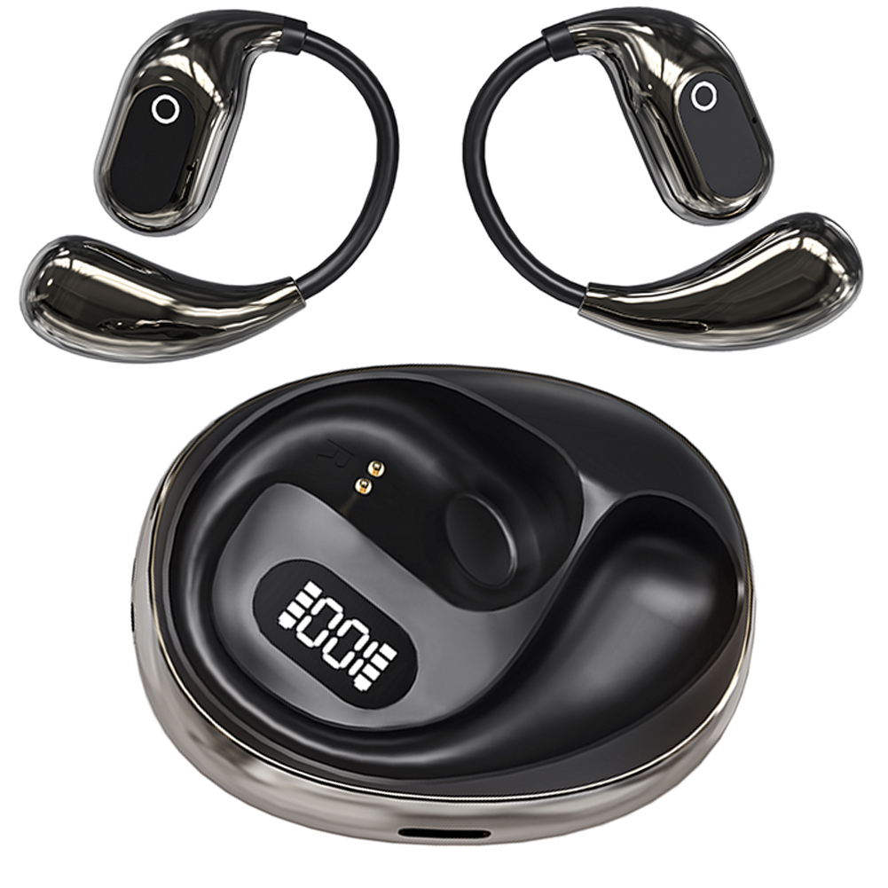 Oordopjes Koptelefoon Bluetooth Draadloze oortelefoon Vertaling Airpods Ruisonderdrukkende Harbuds Intelligente vertaler AI-headset: Black