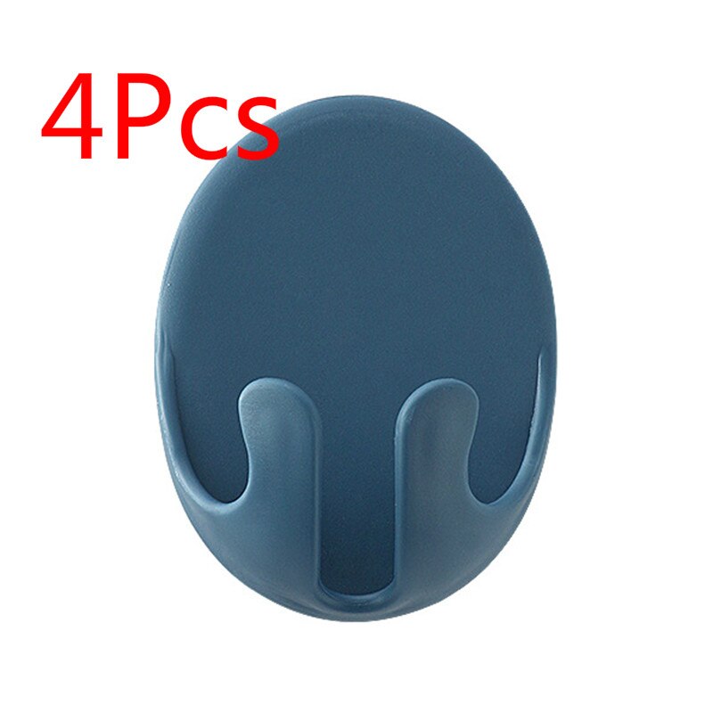 4Pcs Punch-Gratis Stekker Haak Keuken Socket Magazijnstelling Hanger Multifunctionele Traceless Stekker Plakken haak: 04