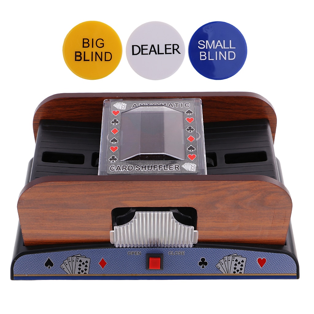 2 Deck Automatic Card Shuffler with 2 Decks of Bicycle Playing Cards + Dealer Button Set