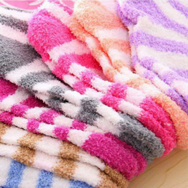 4 paare/los Winter Halten Warme Korallen Vlies Süße Süssigkeit Farben Baby Socken Junge/Mädchen Socken