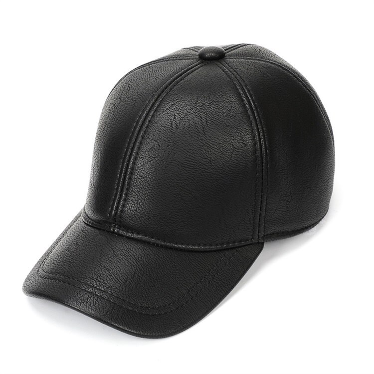 Orejeras de cuero PU de , gorros abrigados de invierno, sombreros para hombre a prueba de viento, a prueba de lluvia, gruesas, de piel sintética, gorras de bombardero en blanco para hombre: 03