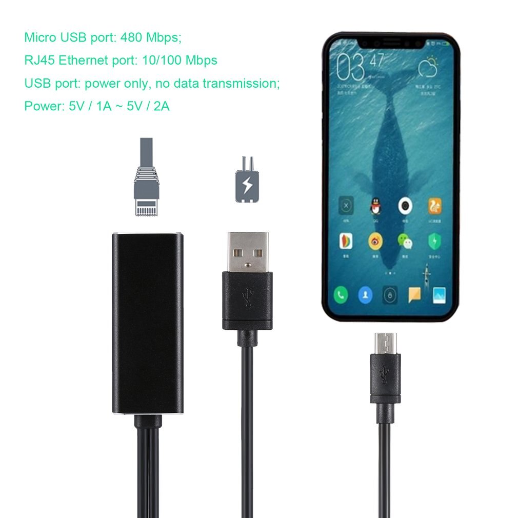 Fire Tv Stick Hd 480 Mbps Micro USB2.0 Om RJ45 Ethernet Adapter 10/100 Mbps Voor Thuis Mini Ultra Usb 1080P (Full-Hd) onleny