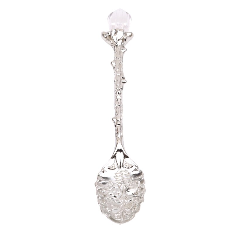 Crystal Head Pattern Spoons Coffee Spoon Sugar Tea Ice Cream Dessert Cutlery Spoon Carved Kitchen Tableware Dinnerware