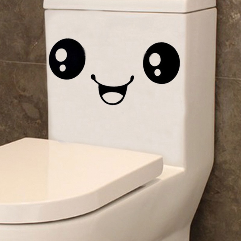 Leuke Smiley Gezicht wc stickers voor Badkamer kast decoratie Schilderen happy home decor Muur Sticker Muurschilderingen Decals