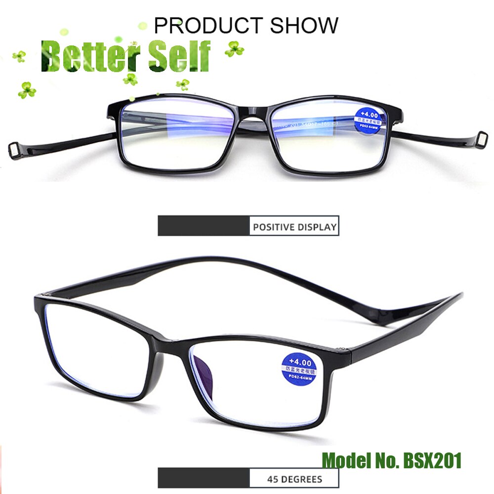 Magnetic Reading Glasses Blue Light Blocking Eyeglasses Portable Hanging Neck Reading Glasses Men Women Eyewear +1.0 +4.0 BSX201