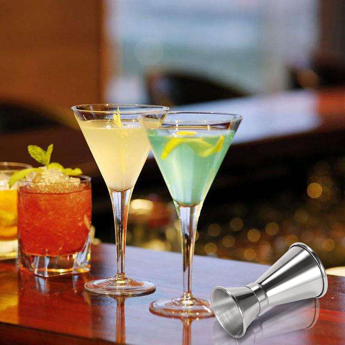 Jigger de mesure de Cocktail en acier inoxydable, Double Jigger de mesure de boisson, tasse de mesure d&#39;alcool, accessoires de Bar, nouveauté