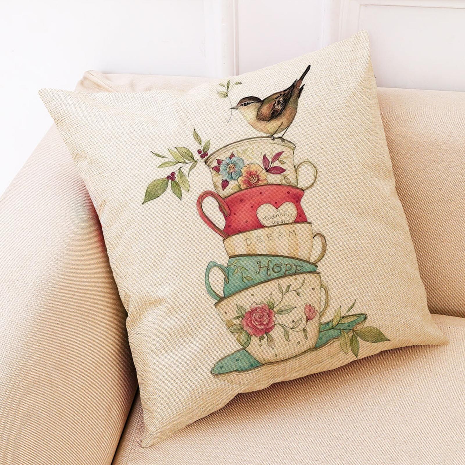 Bloemen Life Tree Katoen Linnen Sofa Taille Kussenhoes Kussensloop Home Decor Goedkoper Kussensloop Rome Decor