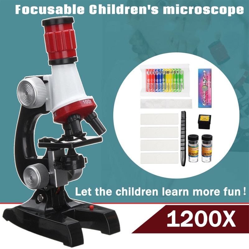 Dreamburgh 1200X High Definition Microscoop Speelgoed Set Simulatie Biologische Wetenschap Experiment Kinderen Wetenschap Onderwijs Speelgoed