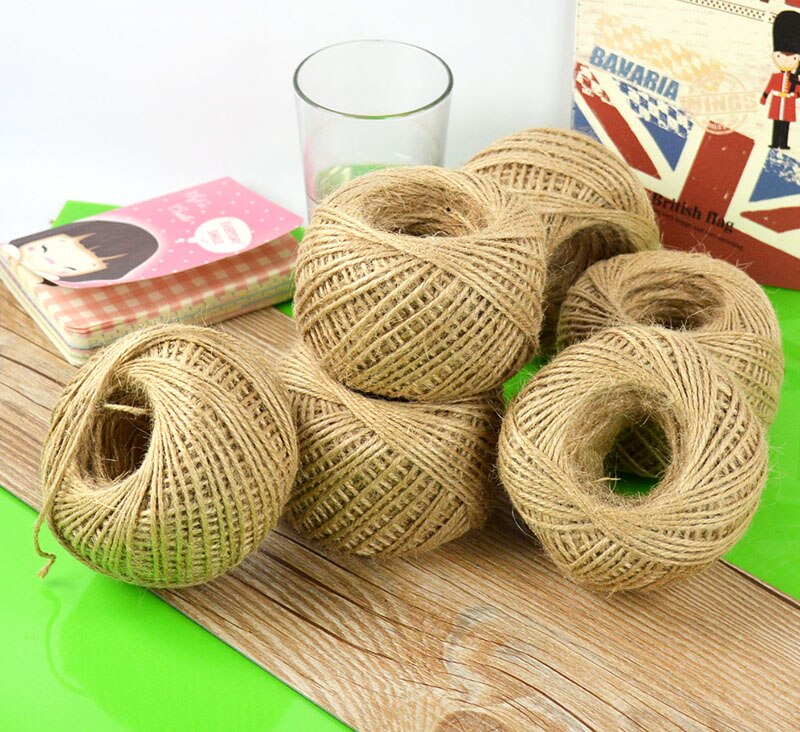 Natural Decor 90m Craft Twine Hemp Burlap String Twisted Jute Cord Rope Durable Rope Hanging Ornaments and Decoration