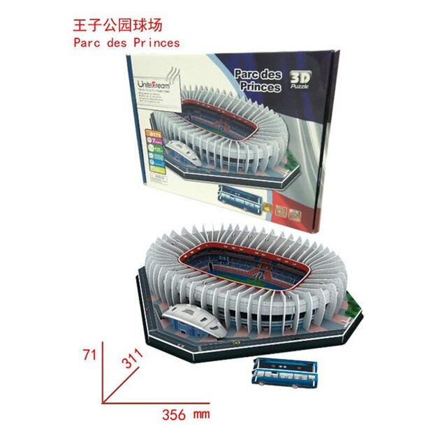 3D Puzzle toys World famous football stadium 16 styles models Camp Nou, Bernabeu,Old Trafford etc. kids diy papercraft models: 171