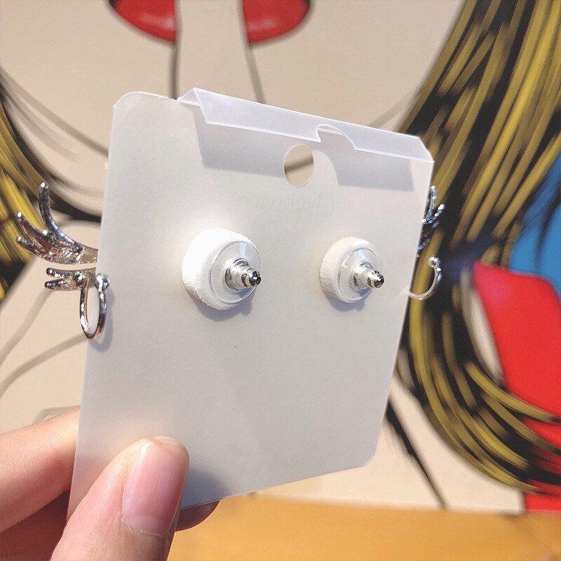 Flash Diamond Earrings Angel Wings Wings Zircon Exaggerated Earrings Retro Ear Bone Clip Female