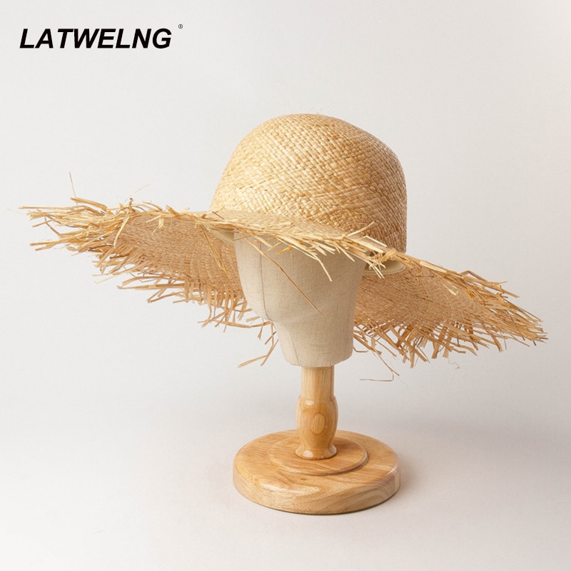 Raffia Cooling Children Summer Sun Hat Girls Big Brim Beach Hat Floppy Parent-child UV Hats