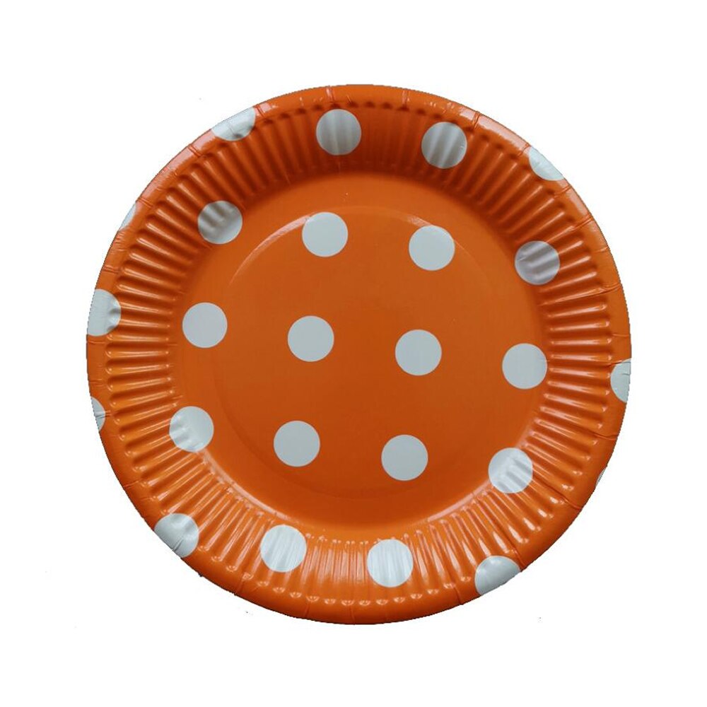 10 pcs Birthday Party Plates Set Polka Dot Decoration Tableware Paper Plates Wedding Decorations Home Supplies for Kids: 7