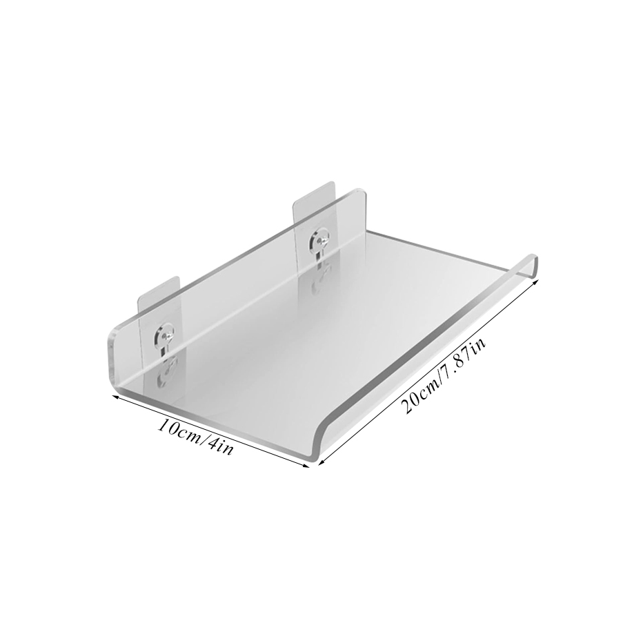 Helder acryl drijvende plank zelfklevende opbergplank voor wanddecoratie speelgoed boekenplank badkamer zeepdispenser houder: Brons