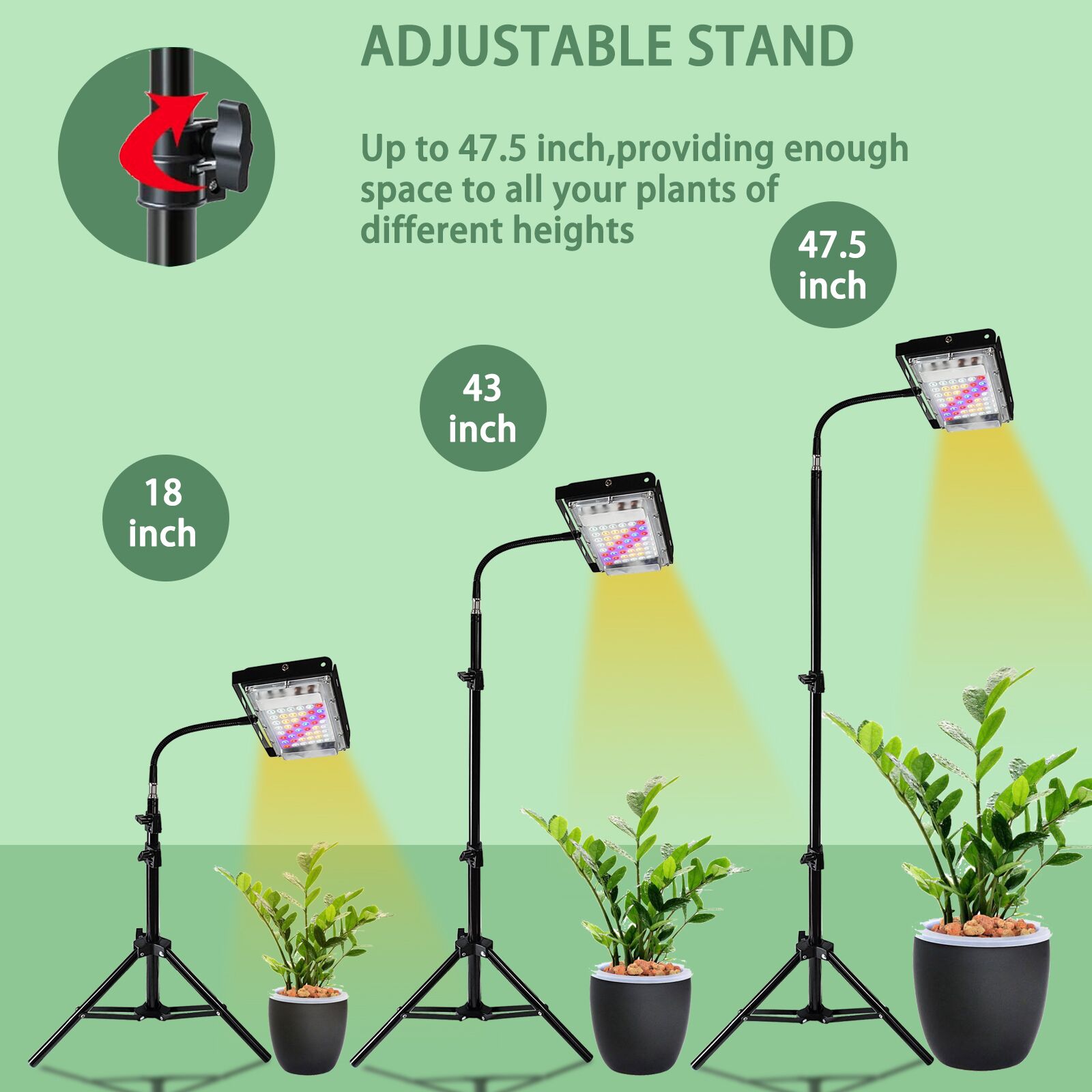 Lbw full spectrum 150w led gulvplante lys til indendørs planter med tænd/sluk -kontakt