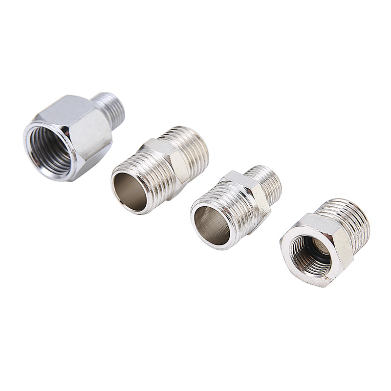 Kit de adaptador de aerógrafo, juego de conectores plateados para compresor y manguera de aerógrafo, adaptadores, suministros de herramientas, accesorios, 4 Uds.