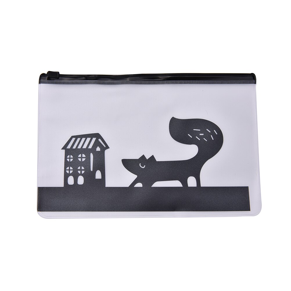 Doorzichtige schattige dieren pvc pennenzak etui opbergruimte schoolbenodigdheden creatieve schrijfwaren cosmetische koffer make-up telefoontas 4 kleuren: Vos