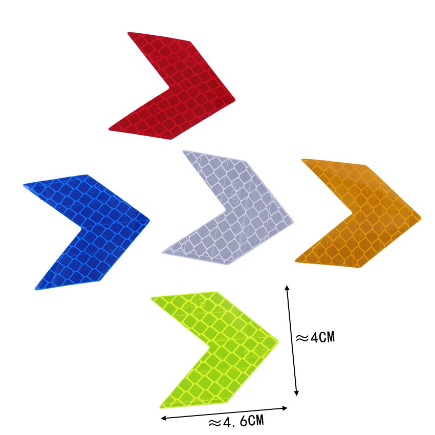 10PCS/Set Car Reflective Arrow Sign Tape Warning Safety Sticker For Car Bumper Trunk Reflector Hazard Tape Car Styling Sticker