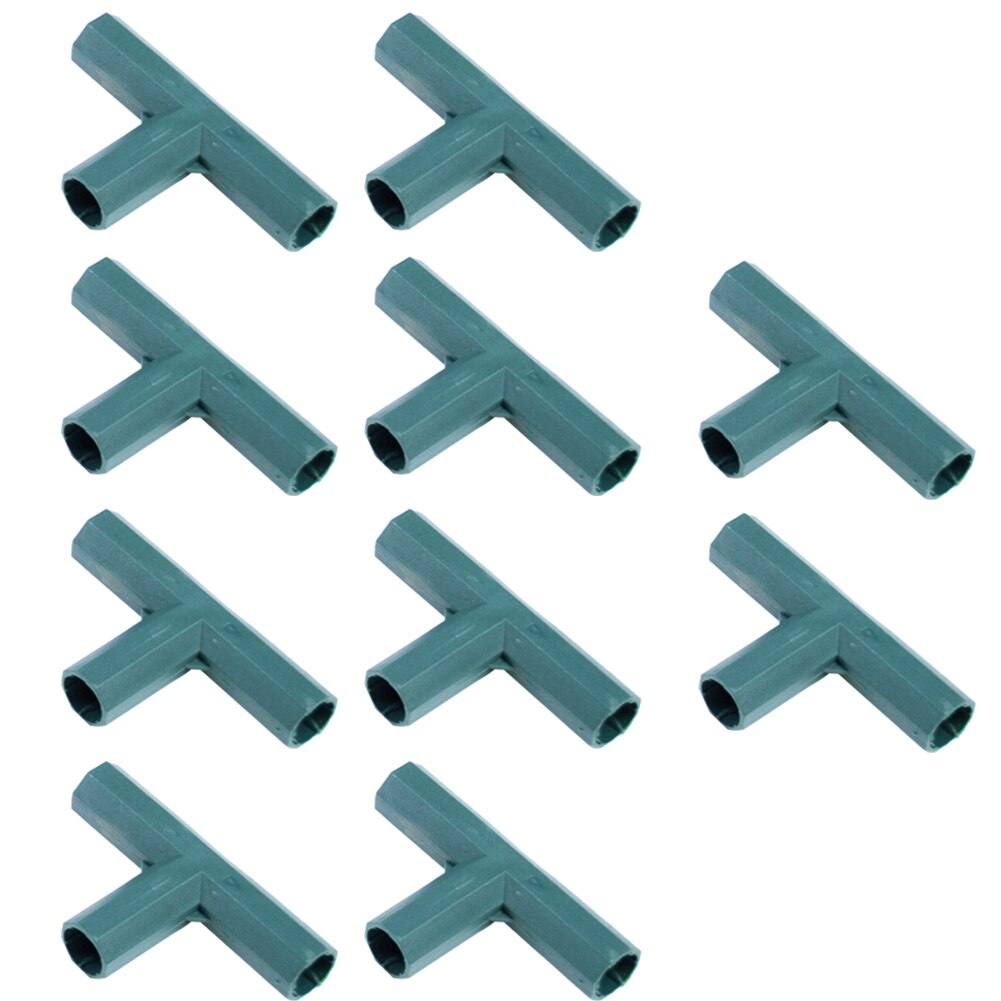 10PCS Greenhouse Frame Connectors Canes Connectors Pillar Plant Stakes Gardening Framework Building Awning Pipe Pole Garden Tool: Plane 3-way