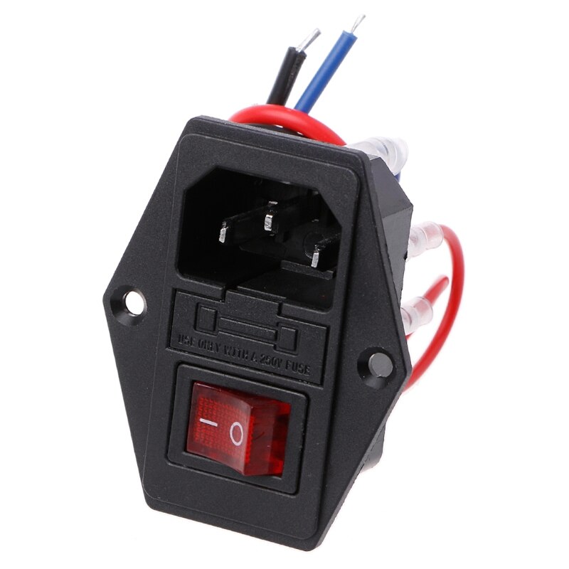 3D Printer U-type Plug Power Supply Switch Adapter Socket with Switch and Fuse R9JC