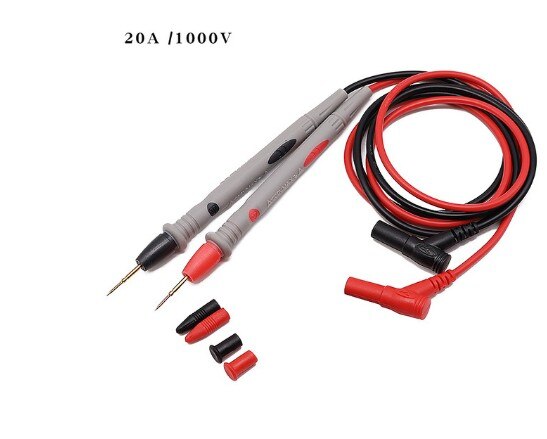 1 par universal digital 1000v 10a 20a tynd spids multimeter multi meter test bly sonde wire pen kabel multimeter tester: 1000v 20a