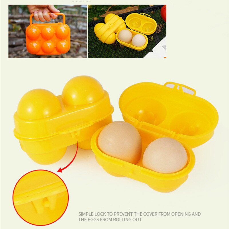 2 gitter æg opbevaringsboks bærbar håndholdt udendørs camping picnic æggeboks køkken køleskab æggeholder container organizer taske