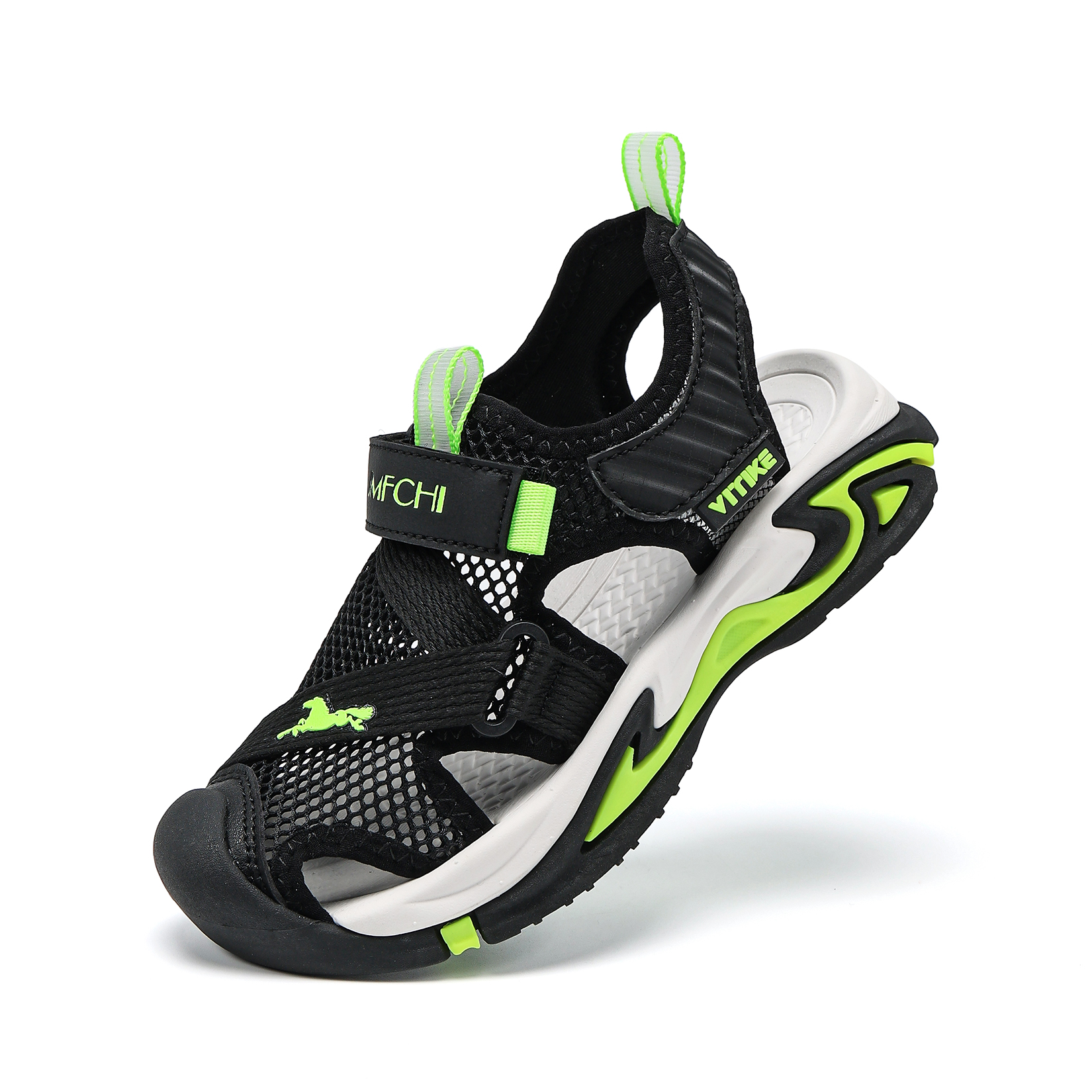 Barnesandaler for gutter sommer guttesko lukket tå sikkerhetssko barnesandaler: Grønn / 34